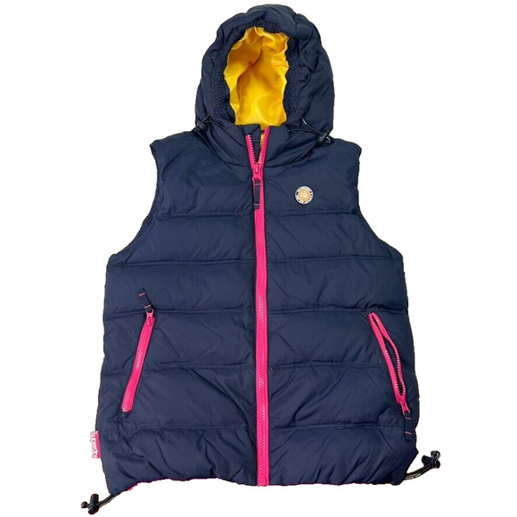Superdry Jackets & Blazers - Superdry Japan Puffer Vest Womens M Blue Yellow Zip Up New Active Gorpcore
